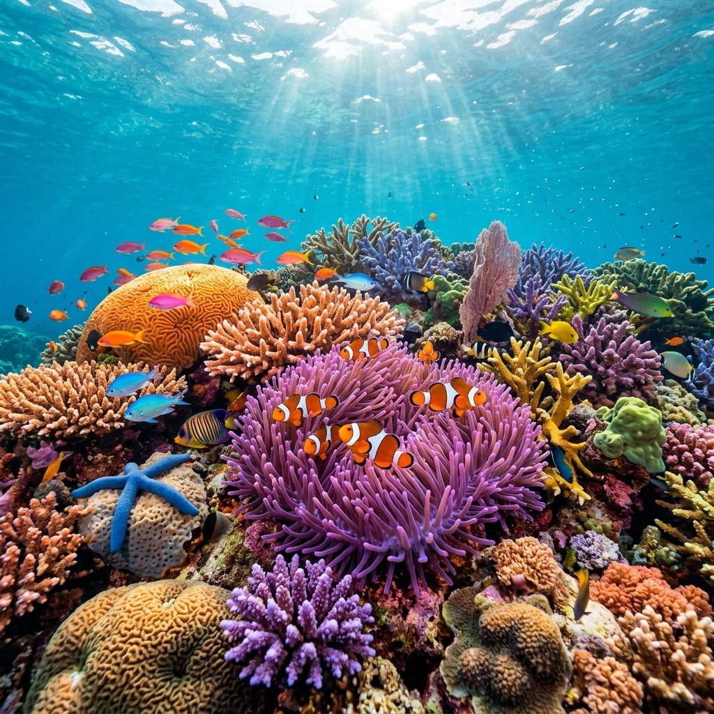 Coral reef full of biodiversity in Roatán